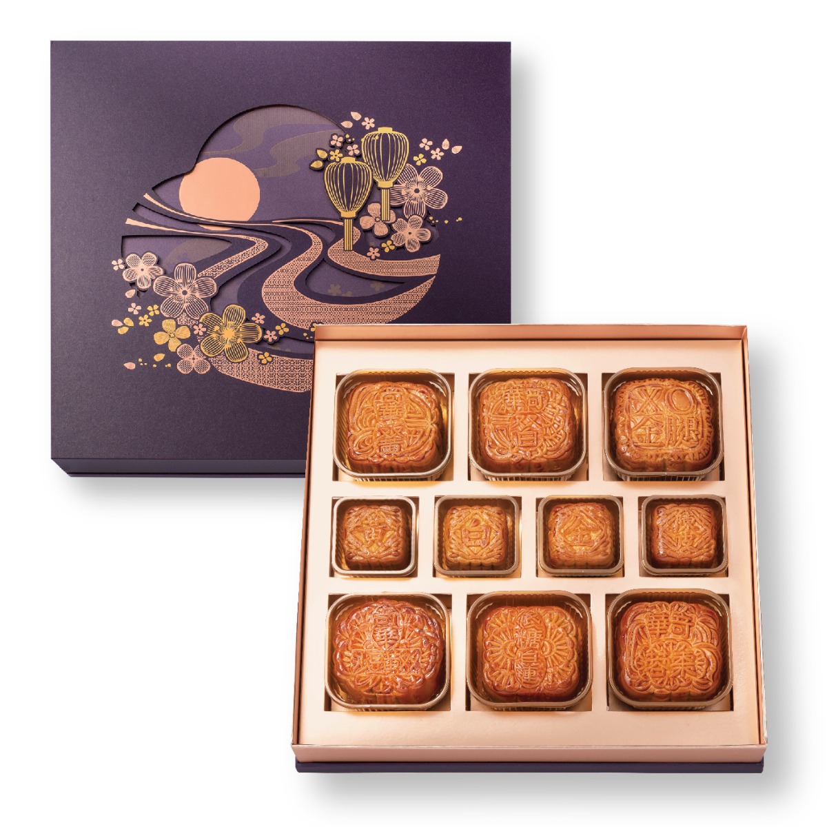 Kee Wah Bakery Four Kinds Assorted Gift Box Mooncakes 4pcs